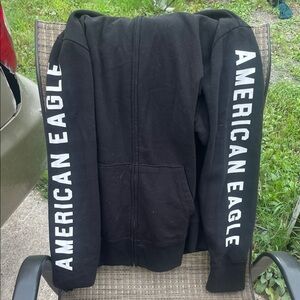 American Eagle Outfitters Black Sweatshirt with White Text